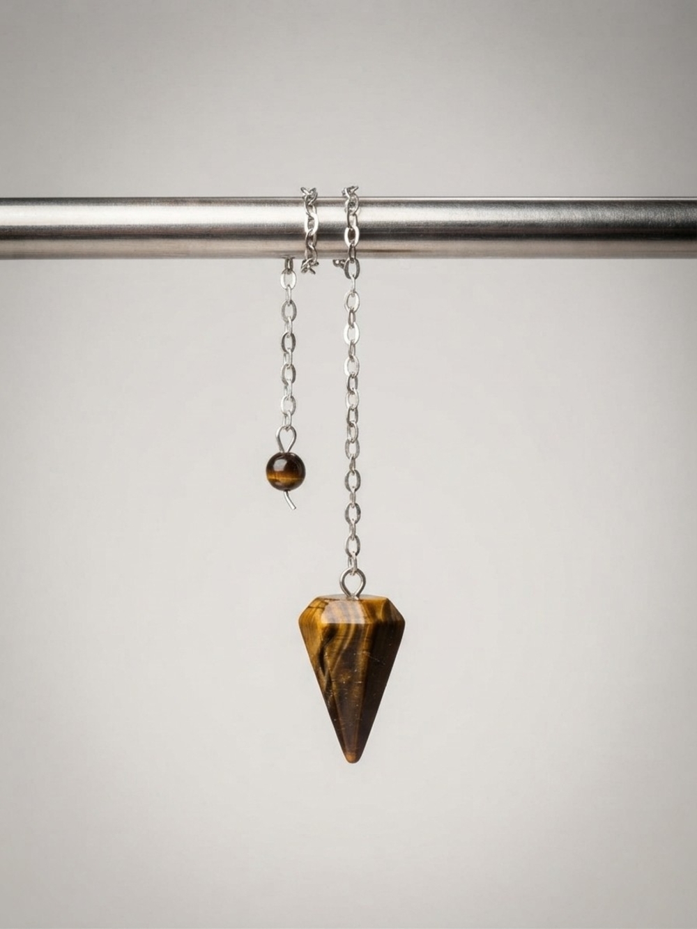 NWT Hexagonal Tiger Eye Reiki Crystal Pendulum Divination Tool (0438)